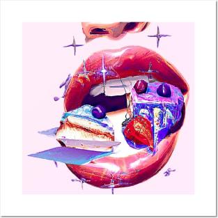 Lips Eat The Cake Posters and Art